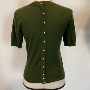 Dolce & Gabbana green pearl cashmere t shirt top